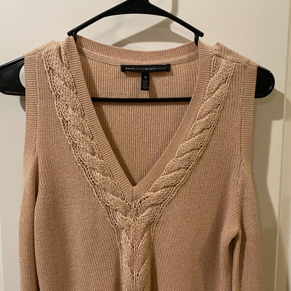 WHBM Pink Sweater w Silver Metallic Shimmer Detailing Size Medium - Picture 4 of 9